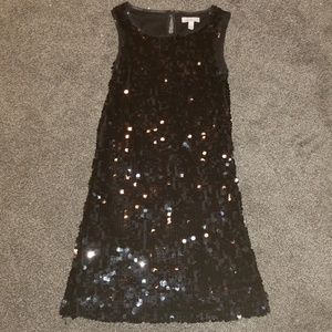 Black sequin mini dress